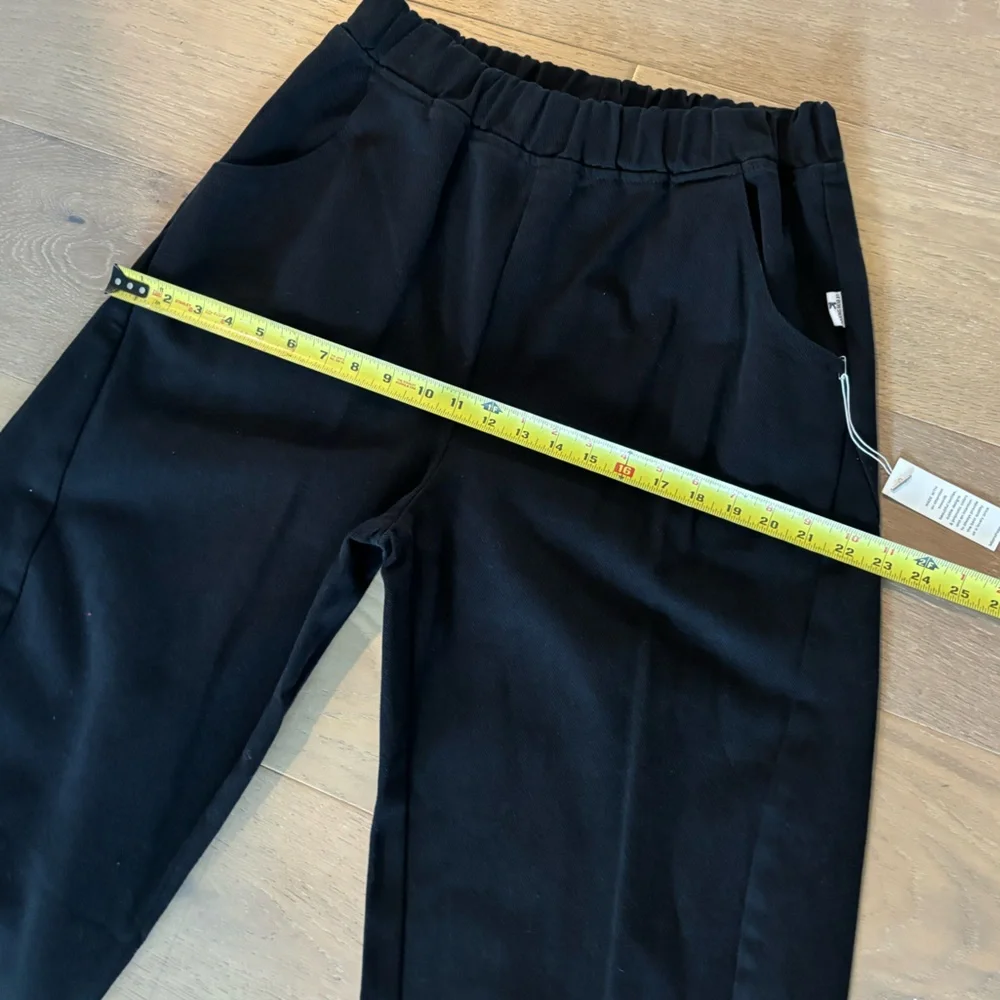 Le Bon Shoppe ARC Pants Barrel Wide Leg 100% cotton pull on Black Canvas Large - Picture 11 of 14
